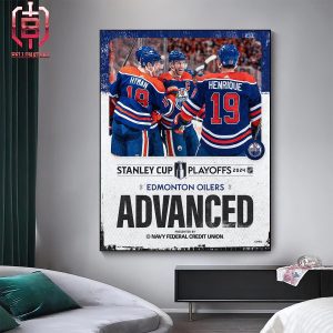 The Edmonton Oilers Are On Their Way To The Second Round Of The Stanley Cup NHL Playoffs 2023-2024 Home Decor Poster Canvas