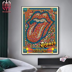 Rolling Stones Lithograph Poster For Show At Lumen Field In Seattle WA On May 15 2024 Merchandise Limited Home Decor Poster Canvas