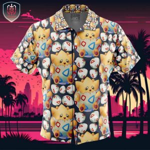 Togepi Pokemon Beach Wear Aloha Style For Men And Women Button Up Hawaiian Shirt