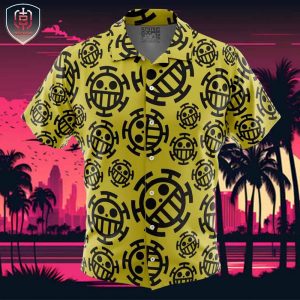 Trafalgar Law Jolly Roger One Piece Beach Wear Aloha Style For Men And Women Button Up Hawaiian Shirt