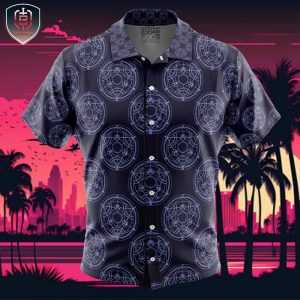 Transmutation Circle Fullmetal Alchemist Beach Wear Aloha Style For Men And Women Button Up Hawaiian Shirt