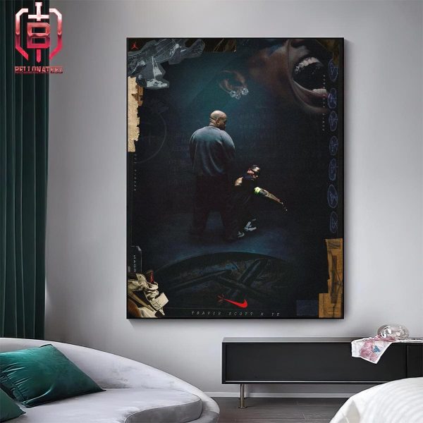 Travis Scott And Kanye West Ye And The Jack x Nike Air Jordan Home Decor Poster Canvas