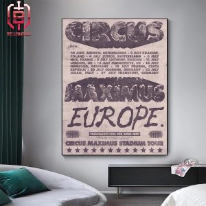 Travis Scott Circus Maximus Tour European Stadium Tour From June 28-July 27th 2024 Home Decor Poster Canvas