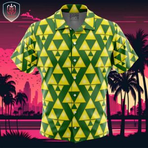 Tri Force The Legend of Zelda Beach Wear Aloha Style For Men And Women Button Up Hawaiian Shirt