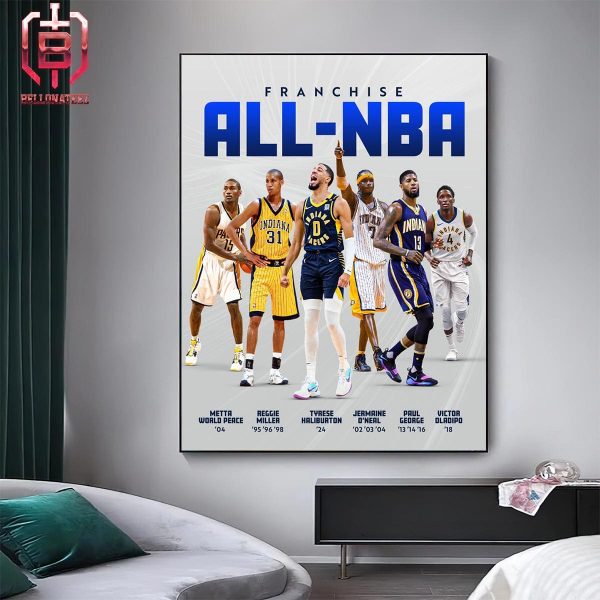 Tyrese Haliburton Becomes The Sixth Player In Indiana Pacers Franchise History To Be Selected To An All-NBA Team Home Decor Poster Canvas