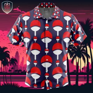 Uchiha Clan Crest Naruto Shippuden Beach Wear Aloha Style For Men And Women Button Up Hawaiian Shirt