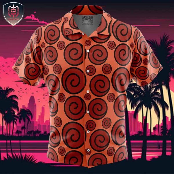 Uzumaki Clan Crest Naruto Shippuden Beach Wear Aloha Style For Men And Women Button Up Hawaiian Shirt