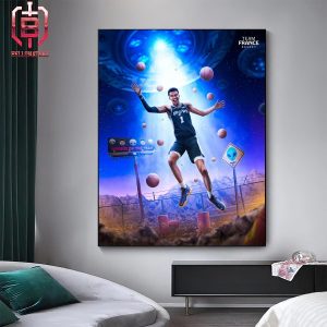 Victor Wembanyama Makes History By Becoming The First Frenchman To Win The Rookie Of The Year Trophy In NBA Home Decor Poster Canvas