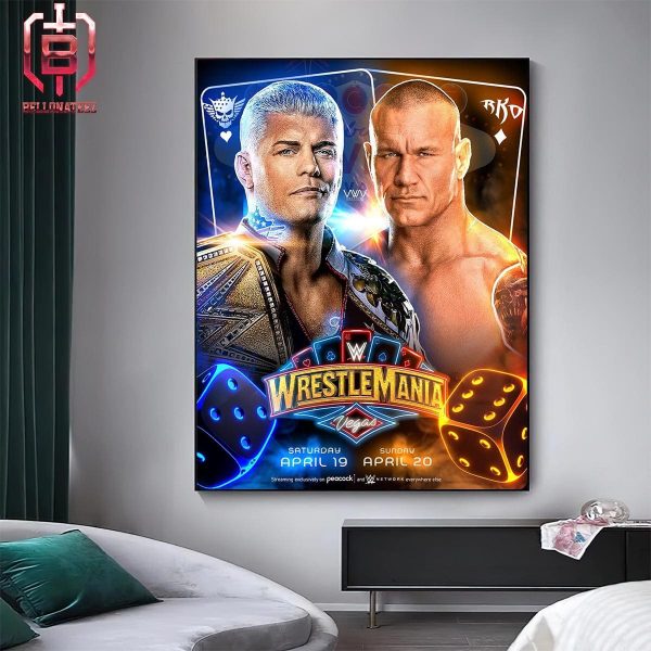 WWE WrestleMania 41 Cody Rhodes Vs Randy Orton At Las Vegas On The Weekend April 19-20 2024 Home Decor Poster Canvas