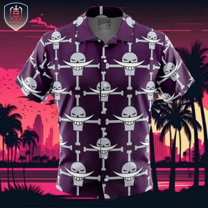 Whitebeard Jolly Roger One Piece Beach Wear Aloha Style For Men And Women Button Up Hawaiian Shirt