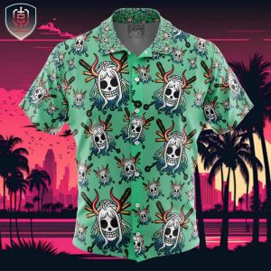 Yamato Jolly Roger One Piece Beach Wear Aloha Style For Men And Women Button Up Hawaiian Shirt