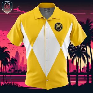 Yellow Ranger Mighty Morphin Power Rangers Beach Wear Aloha Style For Men And Women Button Up Hawaiian Shirt