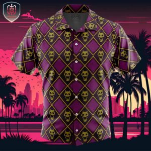Yoshikage Kira Killer Queen Jojo?s Bizarre Adventure Beach Wear Aloha Style For Men And Women Button Up Hawaiian Shirt