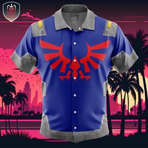 Zelda Shield Style The Legend of Zelda Beach Wear Aloha Style For Men And Women Button Up Hawaiian Shirt