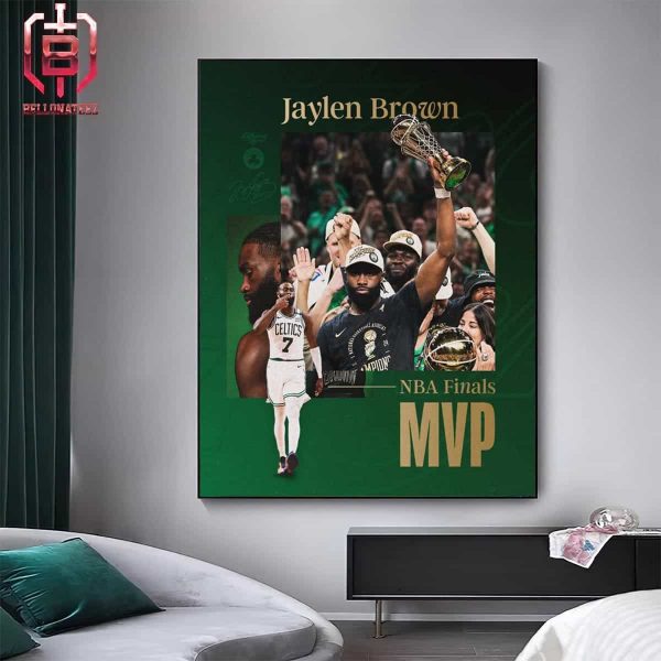 2024 Bill Russell Finals MVP Is Jaylen Brown Boston Celtics Home Decor Poster Canvas