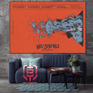 Billy Strings Official Poster Fall Tour 2024 Live Vol Out July 12 Start On September 27-28 2024 Home Decor Poster Canvas