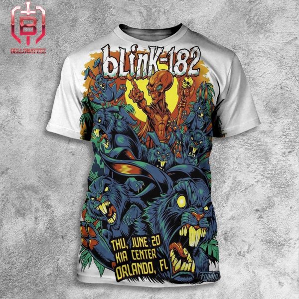 Blink 182 Merch Limited Poster For Show At Kia Center In Orlando FL On Thursday June 20th 2024 All Over Print Shirt