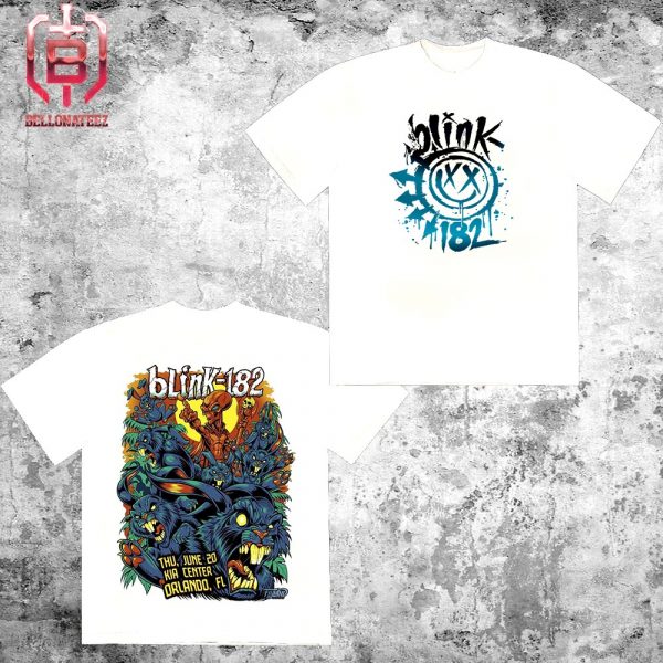 Blink 182 Merch Limited Poster For Show At Kia Center In Orlando FL On Thursday June 20th 2024 Two Sides Unisex T-Shirt