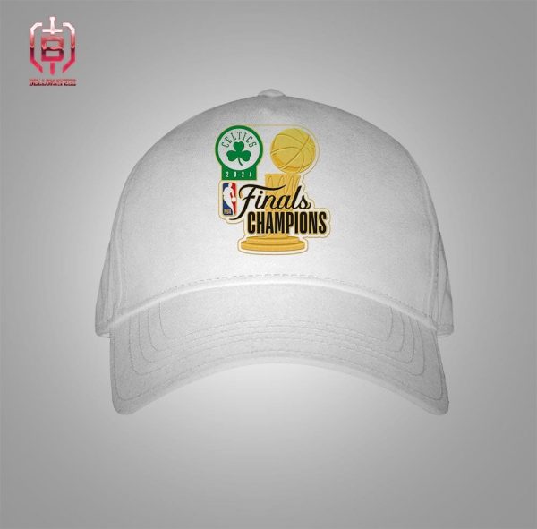 Boston Celtics 2024 NBA Finals Champions 18 Banner Logo And Cup Snapback Classic Hat Cap