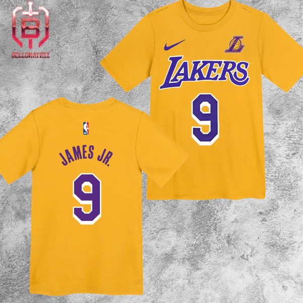 Bronny James Jr Los Angeles Lakers Nike Explorer Edition Name James Jr And Number 9 Two Sides Unisex T-Shirt
