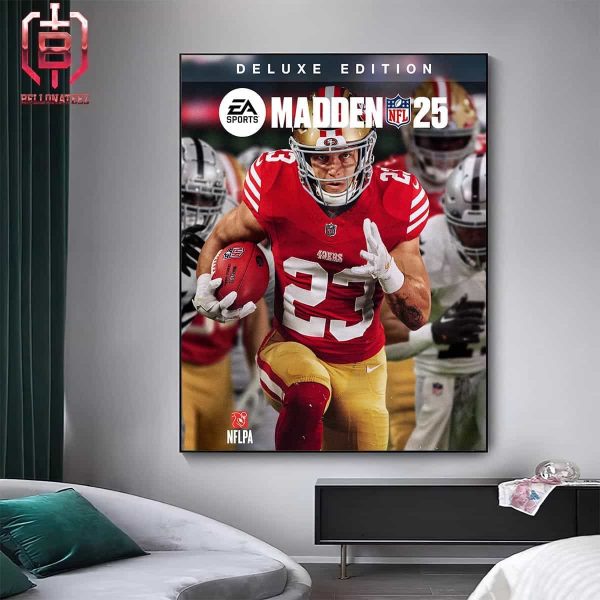 Christian McCaffrey Sanfrancisco 49ers RB Is EA Madden NFL 2025 Cover Athlete Home Decor Poster Canvas