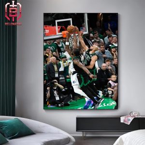 Clutch Blocked By Derrick White Help Celtics Lead 2-0 In Series NBA Finals With Mavericks Season 23-24 Home Decor Poster Canvas