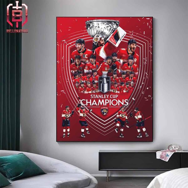 Congrats To Florida Panthers Are 2024 NHL Stanley Cup Champions Home Decor Poster Canvas