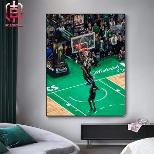 Duo Clutch Block By Derrick White And Jaylen Brown Rejected Washington Jr Get The Clutch Points For Mavs NBA Finals 23-24 Home Decor Poster Canvas