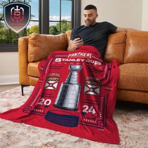 Florida Panthers 2024 NHL Stanley Cup Champions Fleece Blanket