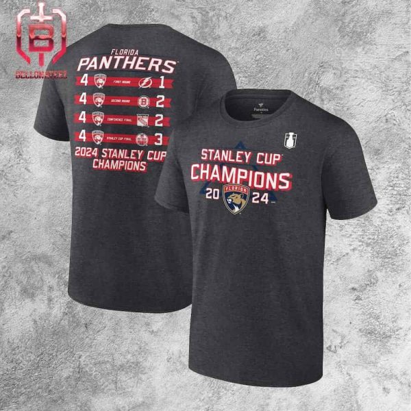 Florida Panthers 2024 Stanley Cup Champions Schedule Two Sides Unisex T-Shirt