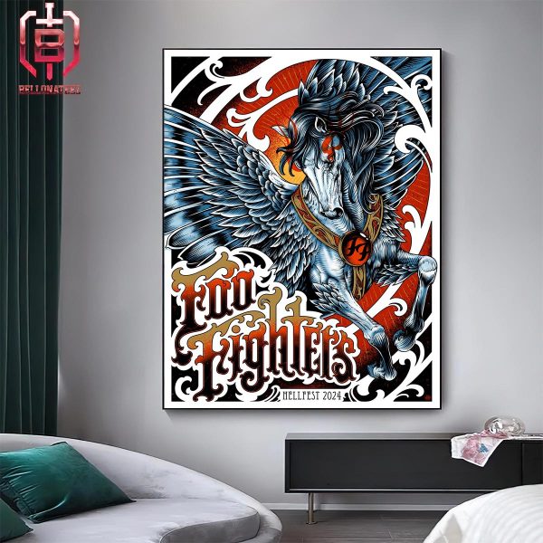 Foo Fighters Event Limited Poster Hellfest 2024 On June 29th 2024 At Clisson France Home Decor Poster Canvas