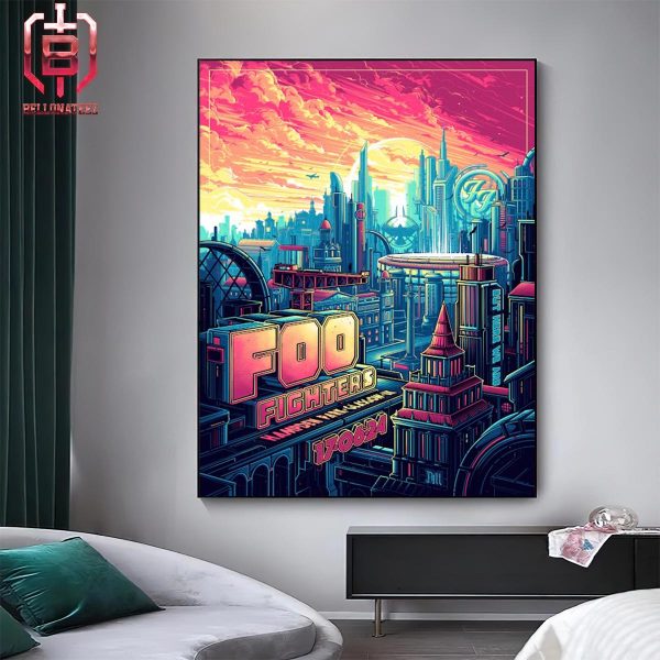Foo Fighters Event Poster For Show At Hampden Park Glasgow UK On June 17th 2024 Home Decor Poster Canvas