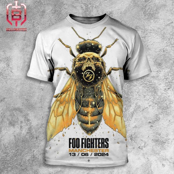 Foo Fighters Event Poster Manchester Night One At Emirates Old Trafford On June 13rd 2024 All Over Print Shirt