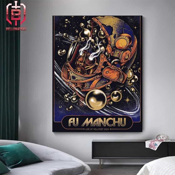Fu Manchu Artwork Limited Poster Live At Hellfest 2024 Home Decor Poster Canvas