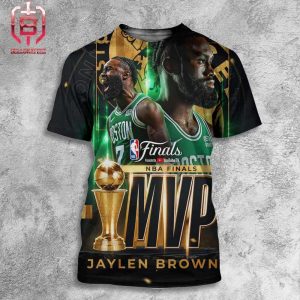 Jaylen Brown Is The 2024 NBA Finals MVP Bill Russell Trophy All Over Print Shirt