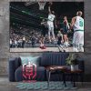 Jaylen Brown Poster Dunk In Game 3 Celtics Versus Mavericks 3-0 For Celtics NBA Finals 2024 Home Decor Poster Canvas