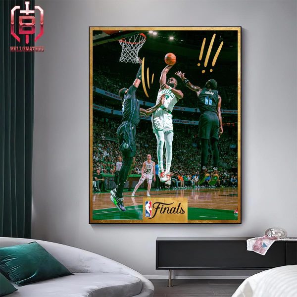 Jaylen Brown Posterize Dunk On Daniel Gafford Celtics Blow Out Mavericks In Game 1 NBA Finals 2024 Home Decor Poster Canvas