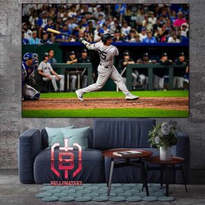 Juan Soto’s Swing Epic Moment Photo In Yankees Versus Royals Match MLB 2024 Home Decor Poster Canvas