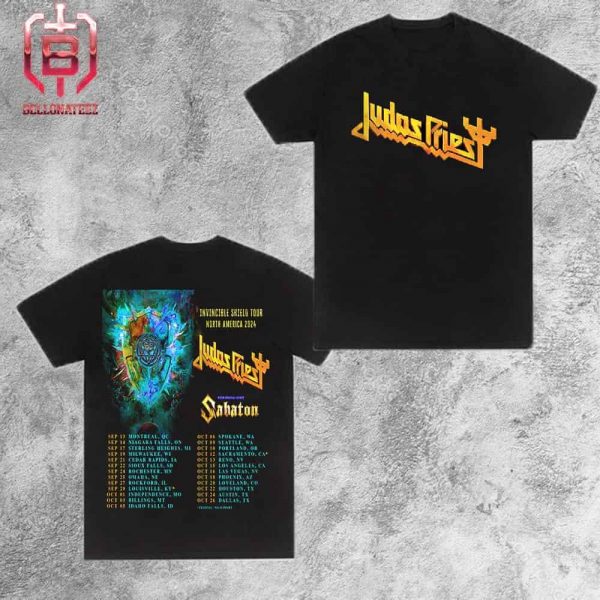 Judas Priest Dates Announced For September & October 2024 Invincible Shield Tour North America 2024 Two Sides Unisex T-Shirt