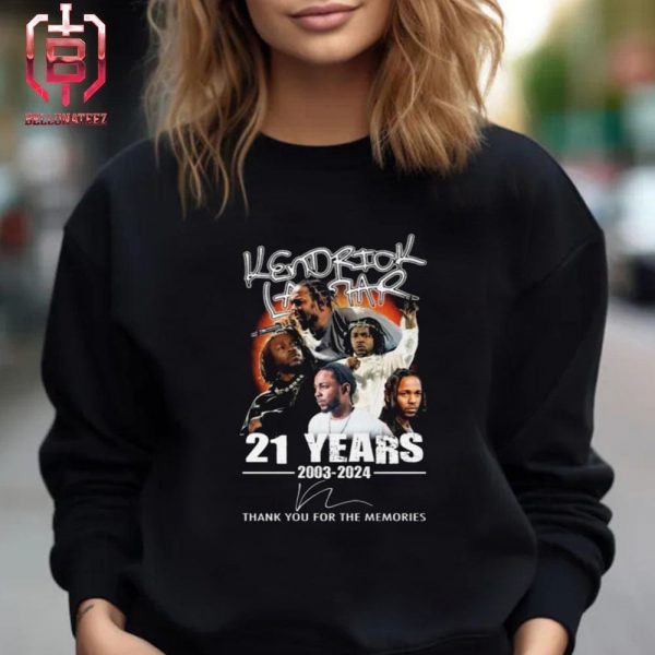 Kendrick Lamar The Reigning King Of Hip Hop 2023-2024 21 Years Of Rap Legend Thank You Signature Unisex T-Shirt