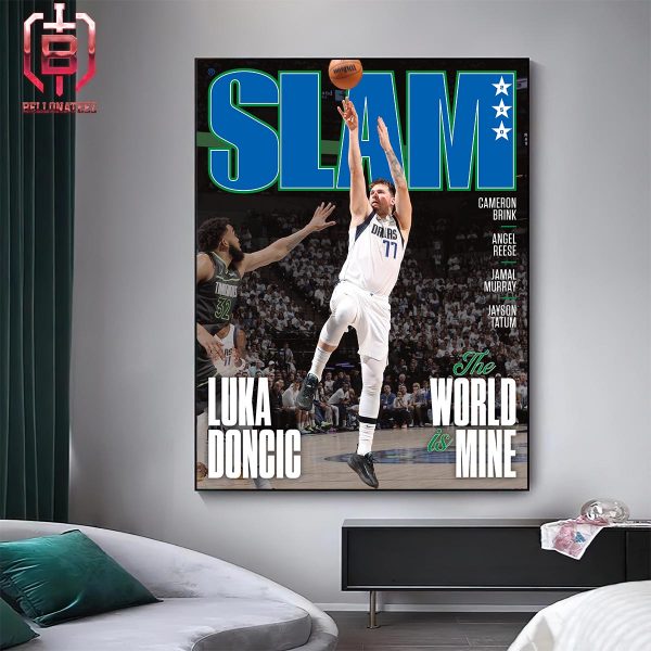 Luka Doncic Of Dallas Mavericks The World Is Mine On Slam 250 Magazine Cover Issues Home Decor Poster Canvas