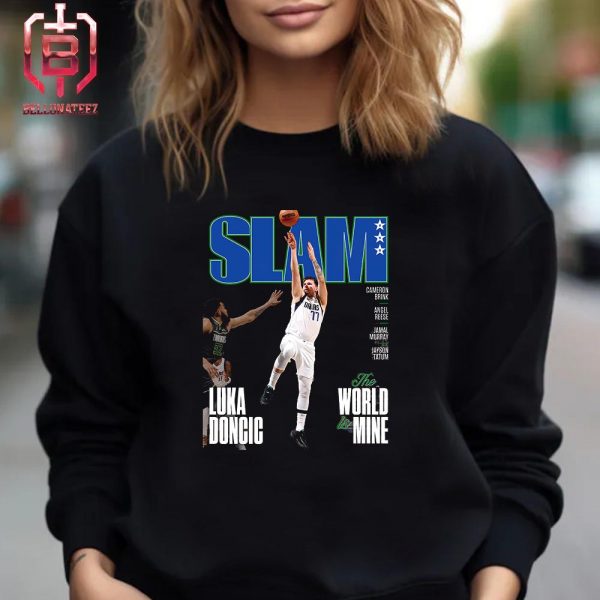 Luka Doncic Of Dallas Mavericks The World Is Mine On Slam 250 Magazine Cover Issues Unisex T-Shirt