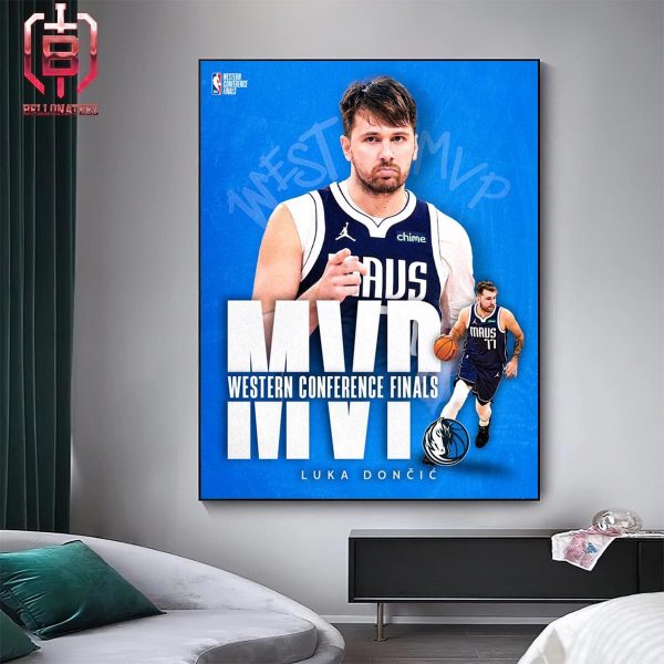 Luka Doncic Wins The Magic Johnson Trophy For 2024 Western Conference Finals MVP Home Decor Poster Canvas
