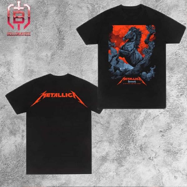 Metallica M72 World Tour At Denmark Merch Limited Poster For Show At Darken Stadium Copenhagen On June 14th And 16th 2024 Two Sides Unisex T-Shirt