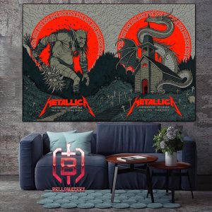 Metallica M72 World Tour No Repeat Weekend Combined 2 Nights Poster At Parken Stadium Copenhagen Denmark On June 14th And 16th 2024 Home Decor Poster Canvas