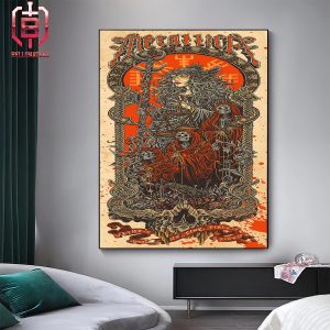 Metallica M72 World Tour Second No Repeat Weekends Poster Night 2 At The Olympic Stadium Helsinki Finland On June 8th 2024 Home Decor Poster Canvas