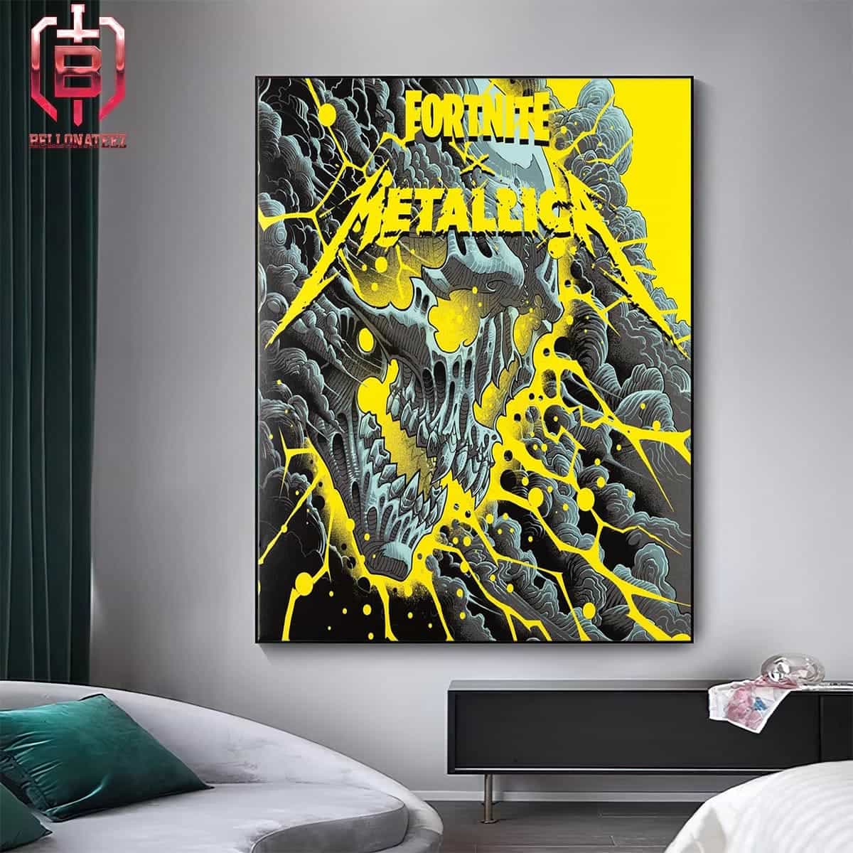 Metallica x Fortnite XBox Series x Console Cover Fan Gift Merchandise Limited Home Decor Poster Canvas