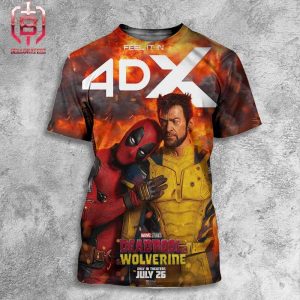 New 4DX Poster Of Marvel Studio Film Deadpool And Wolverines Only In Theaters July 26th 2024 All Over Print Shirt