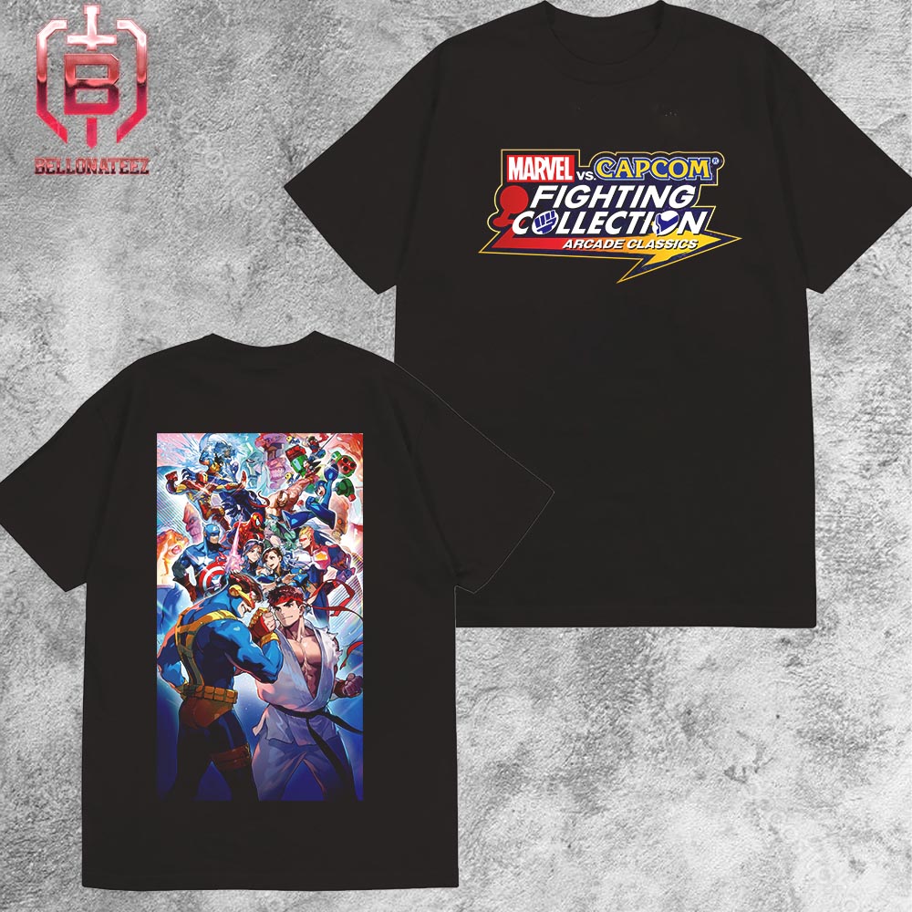 New Collab Game Marvel Versus Capcom Fighting Collection Arcade Classics Logo Two Sides Unisex T-Shirt