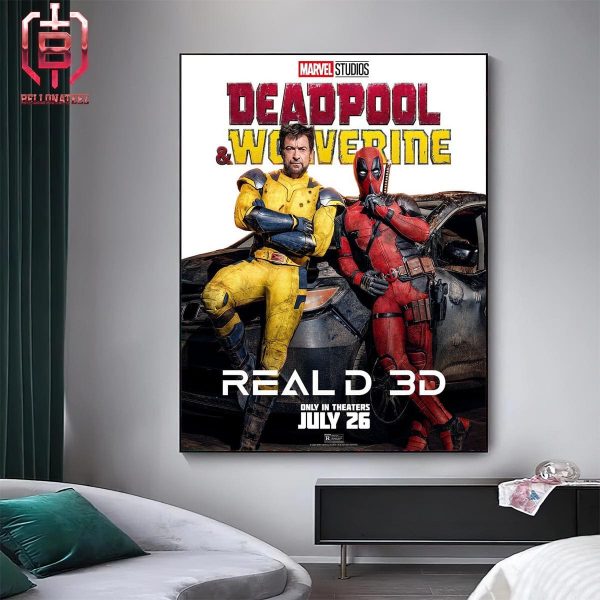 New Real 3D Poster Of Marvel Studio Film Deadpool And Wolverines Only In Theaters July 26th 2024 Home Decor Poster Canvas